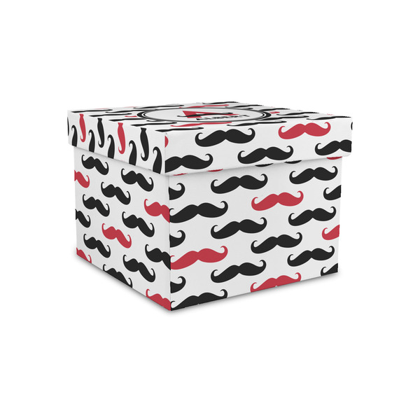 Custom Mustache Print Gift Box with Lid - Canvas Wrapped - Small (Personalized)
