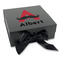 Mustache Print Gift Boxes with Magnetic Lid - Black - Front (angle)