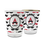 Mustache Print Glass Shot Glass - 1.5 oz (Personalized)