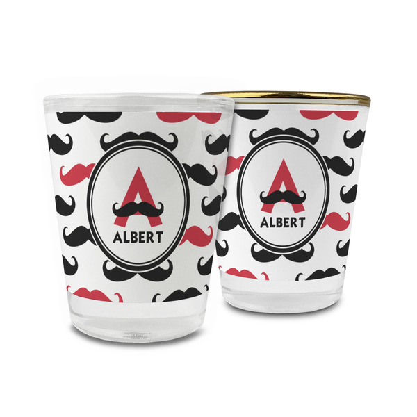 Custom Mustache Print Glass Shot Glass - 1.5 oz (Personalized)