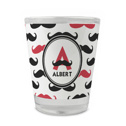 Mustache Print Glass Shot Glass - 1.5 oz - Set of 4 (Personalized)