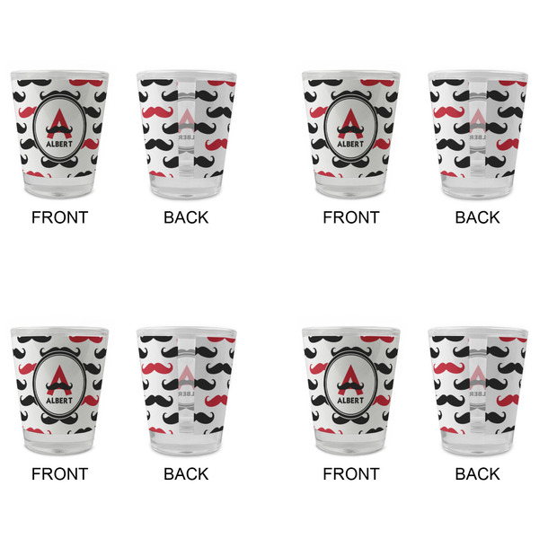 Mustache Print Glass Shot Glass - Standard - Set of 4 - APPROVAL