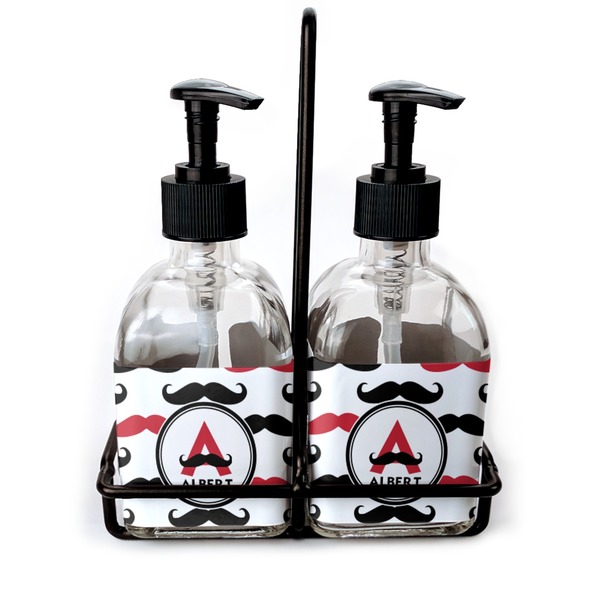 Custom Mustache Print Glass Soap & Lotion Bottles (Personalized)