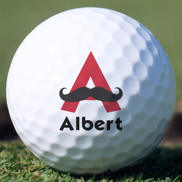 Custom Mustache Print Golf Balls - Titleist Pro V1 - Set of 3 (Personalized)