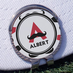 Mustache Print Golf Ball Marker - Hat Clip