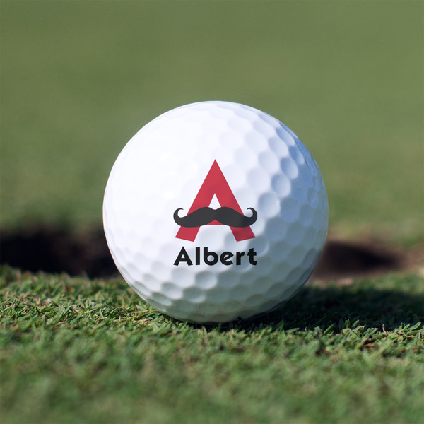 Custom Mustache Print Golf Balls - Non-Branded - Set of 3 (Personalized)