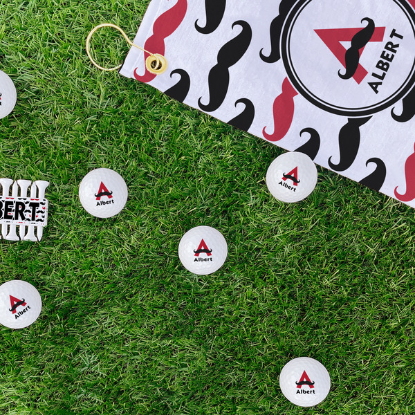 Mustache Print Golf Balls - Generic - Set of 12 - LIFESTYLE