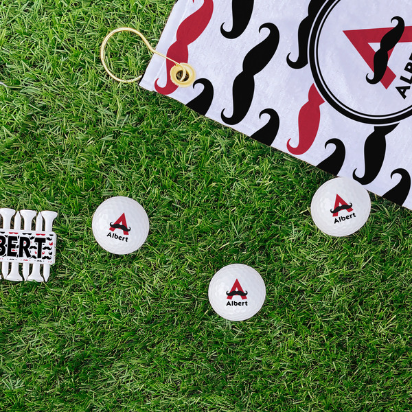 Mustache Print Golf Balls - Generic - Set of 3 - LIFESTYLE