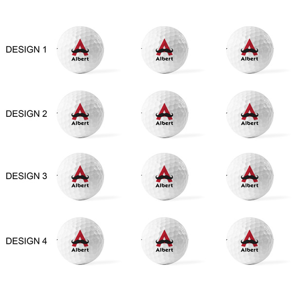 Mustache Print Golf Balls - Titleist - Set of 12 - APPROVAL