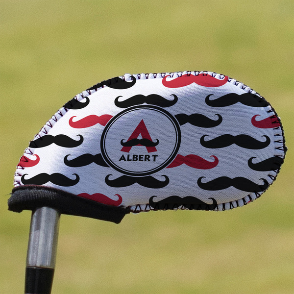 Custom Mustache Print Golf Club Iron Cover (Personalized)