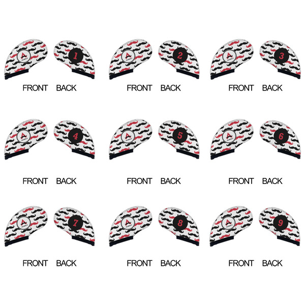 Mustache Print Golf Club Covers - APPROVAL (set of 9)