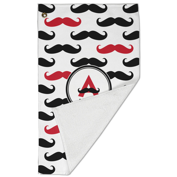 Mustache Print Golf Towel - Folded (Large)