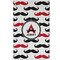 Mustache Print Golf Towel - Poly-Cotton Blend - Small w/ Name and Initial