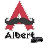 Mustache Print Graphic Car Decal (Personalized)