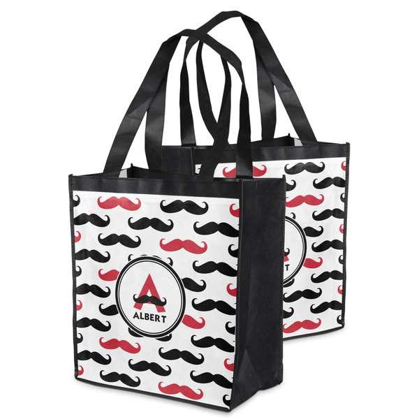 Mustache Print Grocery Bag - MAIN