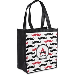 Mustache Print Grocery Bag (Personalized)