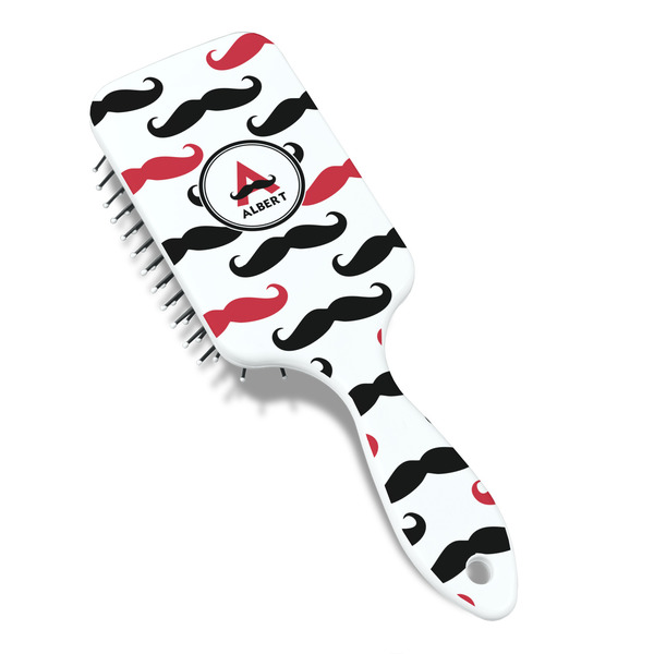 Mustache Print Hair Brush - Angle View