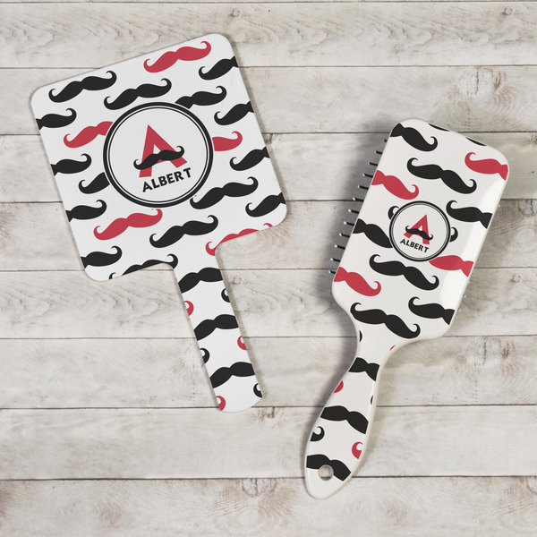 Mustache Print Hand Mirrors - In Context