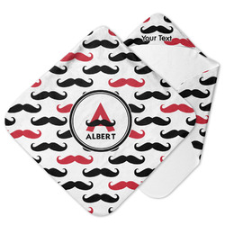 Mustache Print Hooded Baby Towel (Personalized)