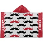 Mustache Print Kids Hooded Towel (Personalized)