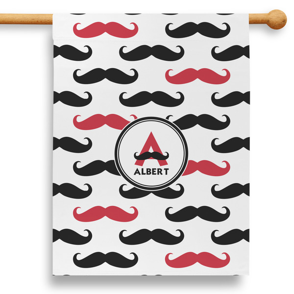 Custom Mustache Print 28" House Flag - Single Sided (Personalized)