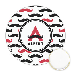 Mustache Print Printed Cookie Topper - Round (Personalized)