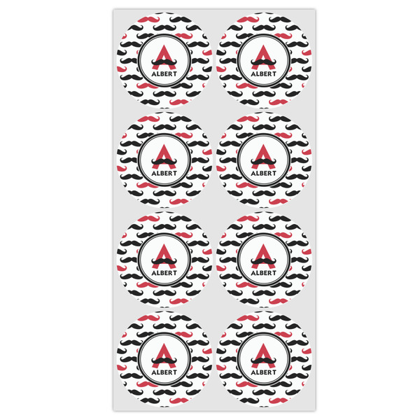 Mustache Print Icing Circle - Medium - Set of 8