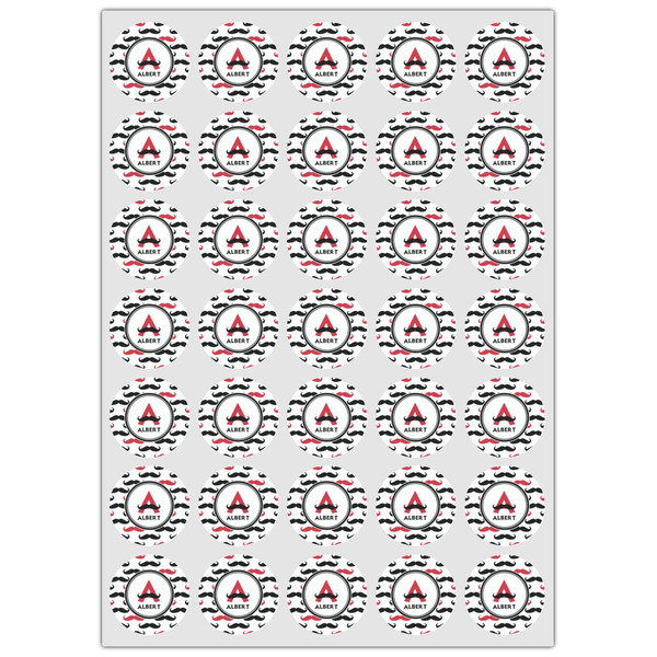 Mustache Print Icing Circle - XSmall - Set of 35