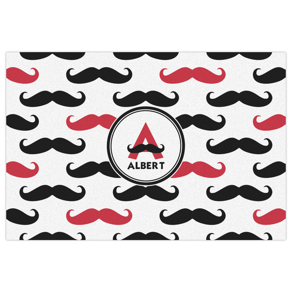 Mustache Print Indoor / Outdoor Rug - 2'x3' - Front Flat
