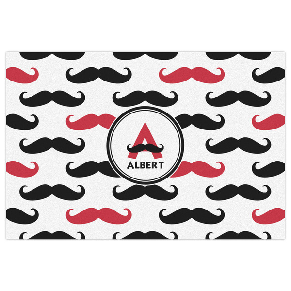 Mustache Print Indoor / Outdoor Rug - 4'x6' - Front Flat