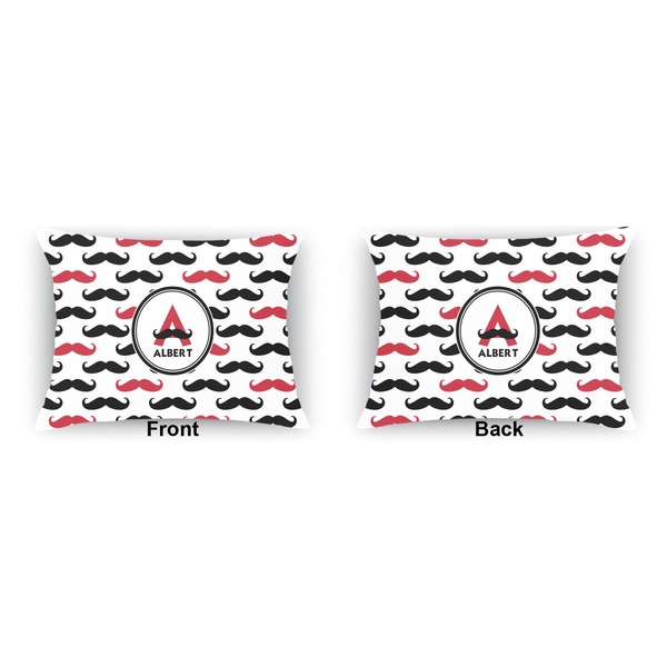 Mustache Print  Indoor Rectangular Burlap Pillow (Front and Back)