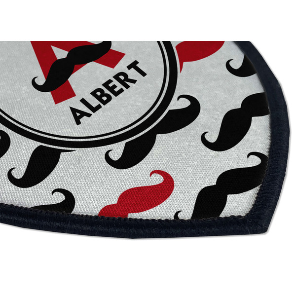 Mustache Print Iron on Shield 3 Detail