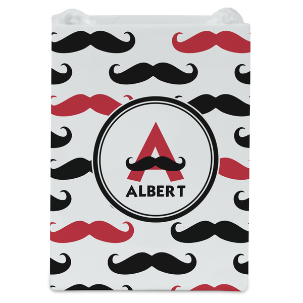 Mustache Print Jewelry Gift Bag - Matte - Front