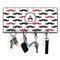 Mustache Print Key Hanger w/ 4 Hooks & Keys
