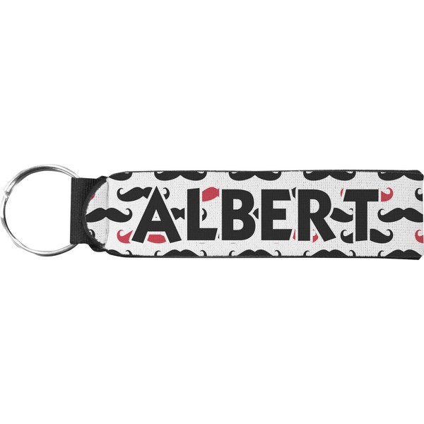 Custom Mustache Print Neoprene Keychain Fob (Personalized)