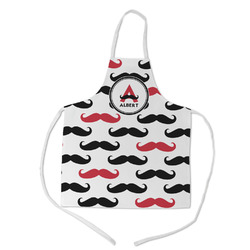 Mustache Print Kid's Apron w/ Name and Initial