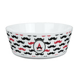 Mustache Print Kid's Bowl (Personalized)
