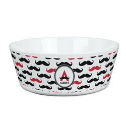 Mustache Print Kid's Bowl (Personalized)