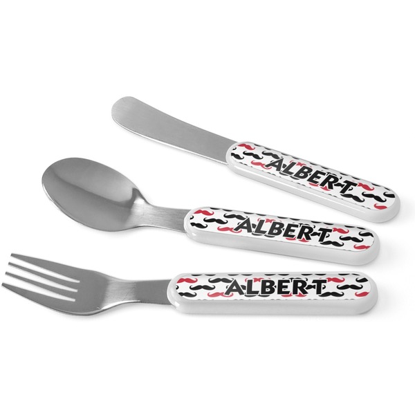Custom Mustache Print Kid's Flatware (Personalized)