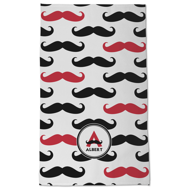 Mustache Print Kitchen Towel - Poly Cotton - Full Front