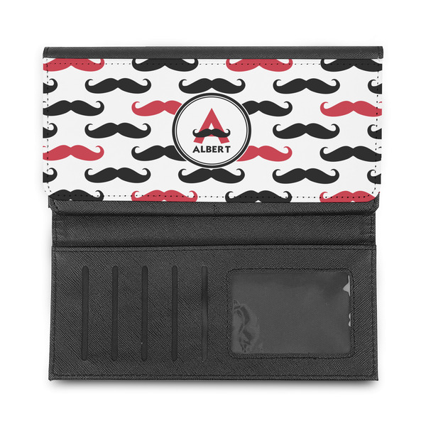 Mustache Print Ladies Wallet - Half Way Open