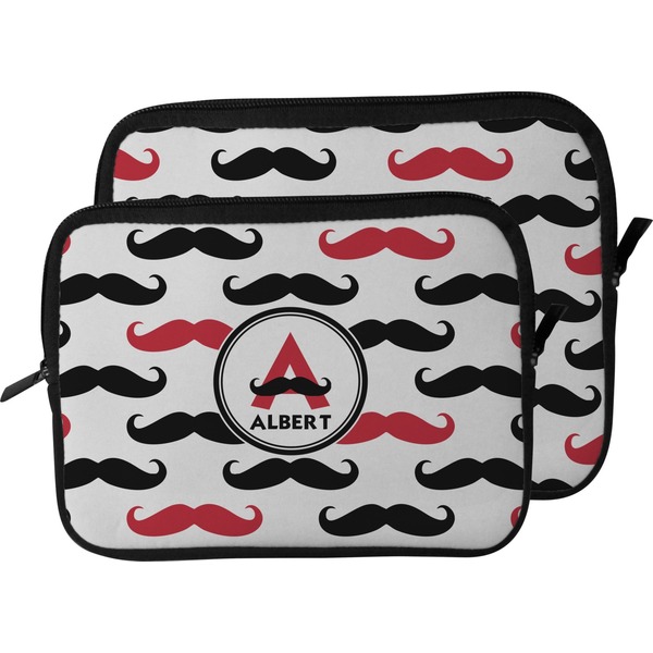 Mustache Print Laptop Sleeve (Size Comparison)