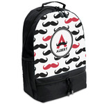 Mustache Print Backpacks - Black (Personalized)