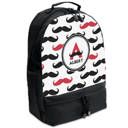 Mustache Print Backpacks - Black (Personalized)