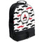 Mustache Print Large Backpack - Black - Angled View