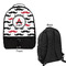Mustache Print Large Backpack - Black - Front & Back View