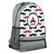 Mustache Print Large Backpack - Gray - Angled View