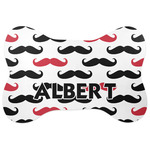 Mustache Print Bone Shaped Dog Food Mat (Personalized)