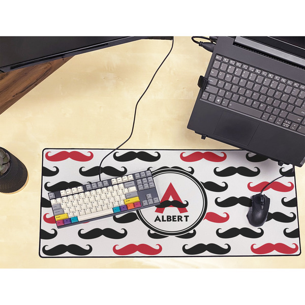 Mustache Print Large Gaming Mats - LIFESTYLE