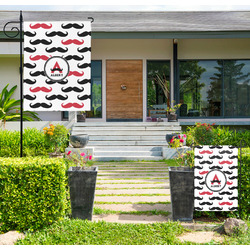 Mustache Print Large Garden Flag - Single Sided (Personalized)